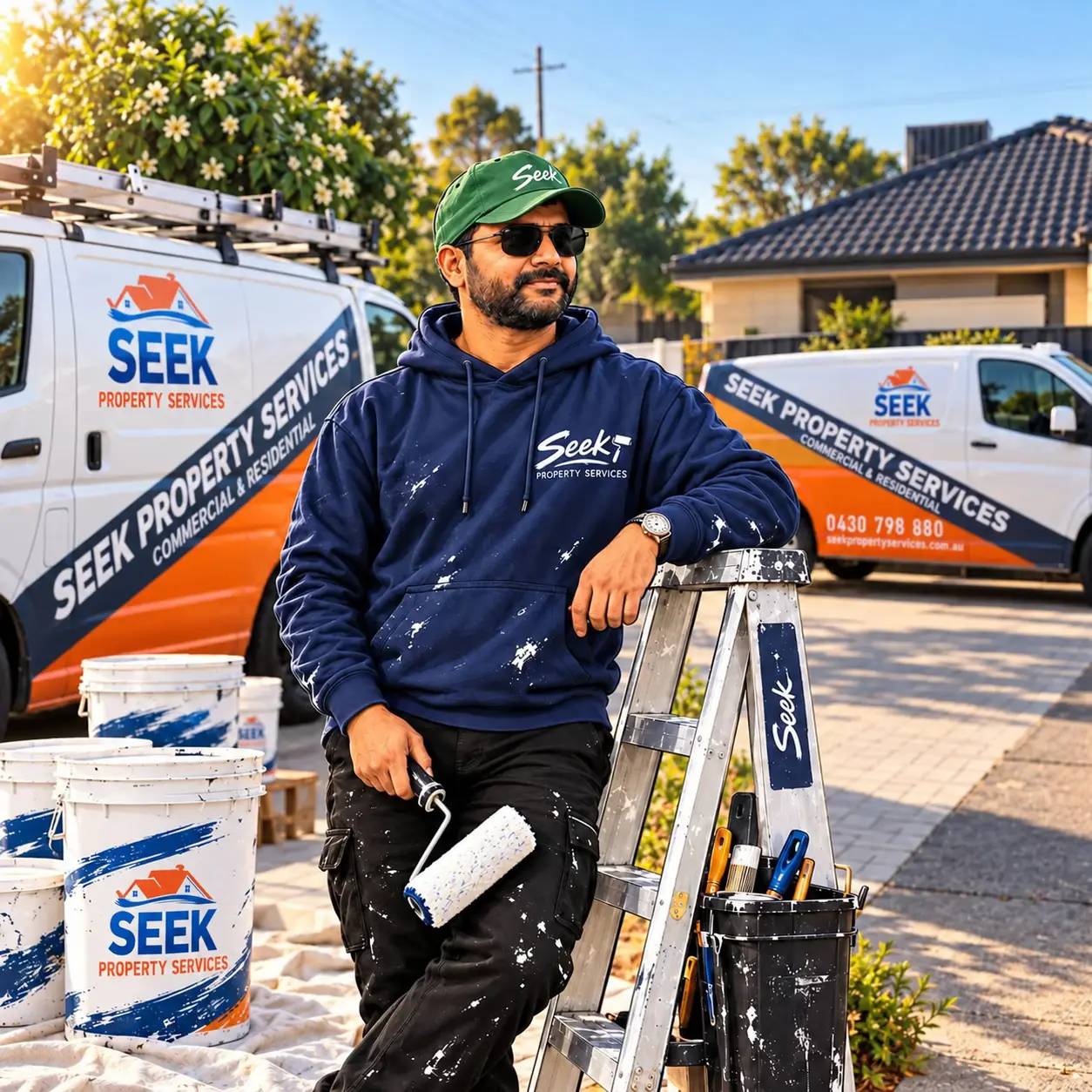 Seek Property Services Pty Ltd licensed tradesman with service van and professional equipment